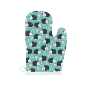 Hedgehog Pattern Print Design 03 Heat Resistant Oven Mitts & Pot Holders Set