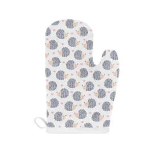 Hedgehog Pattern Print Design 04 Heat Resistant Oven Mitts & Pot Holders Set