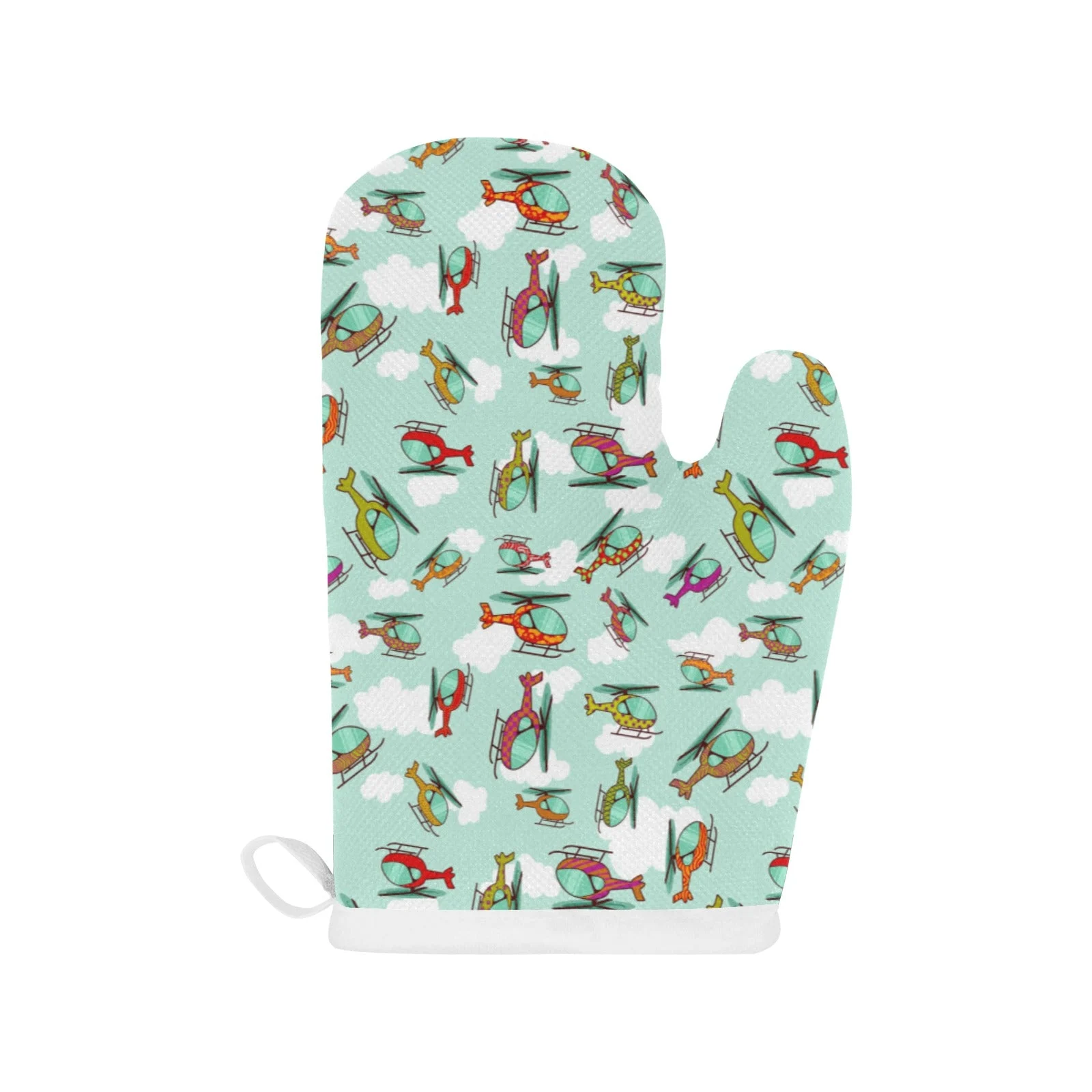 Helicopter Design Pattern Heat Resistant Oven Mitts Pot Holders Set Helicopter Design Pattern Heat Resistant Oven Mitts Pot Holders Set