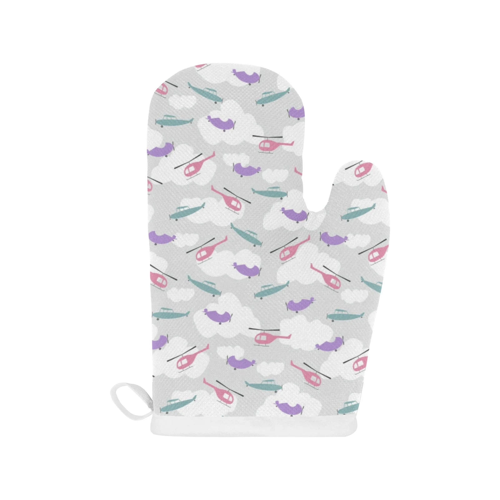 Helicopter Plane Pattern Heat Resistant Oven Mitts Pot Holders Set Helicopter Plane Pattern Heat Resistant Oven Mitts Pot Holders Set