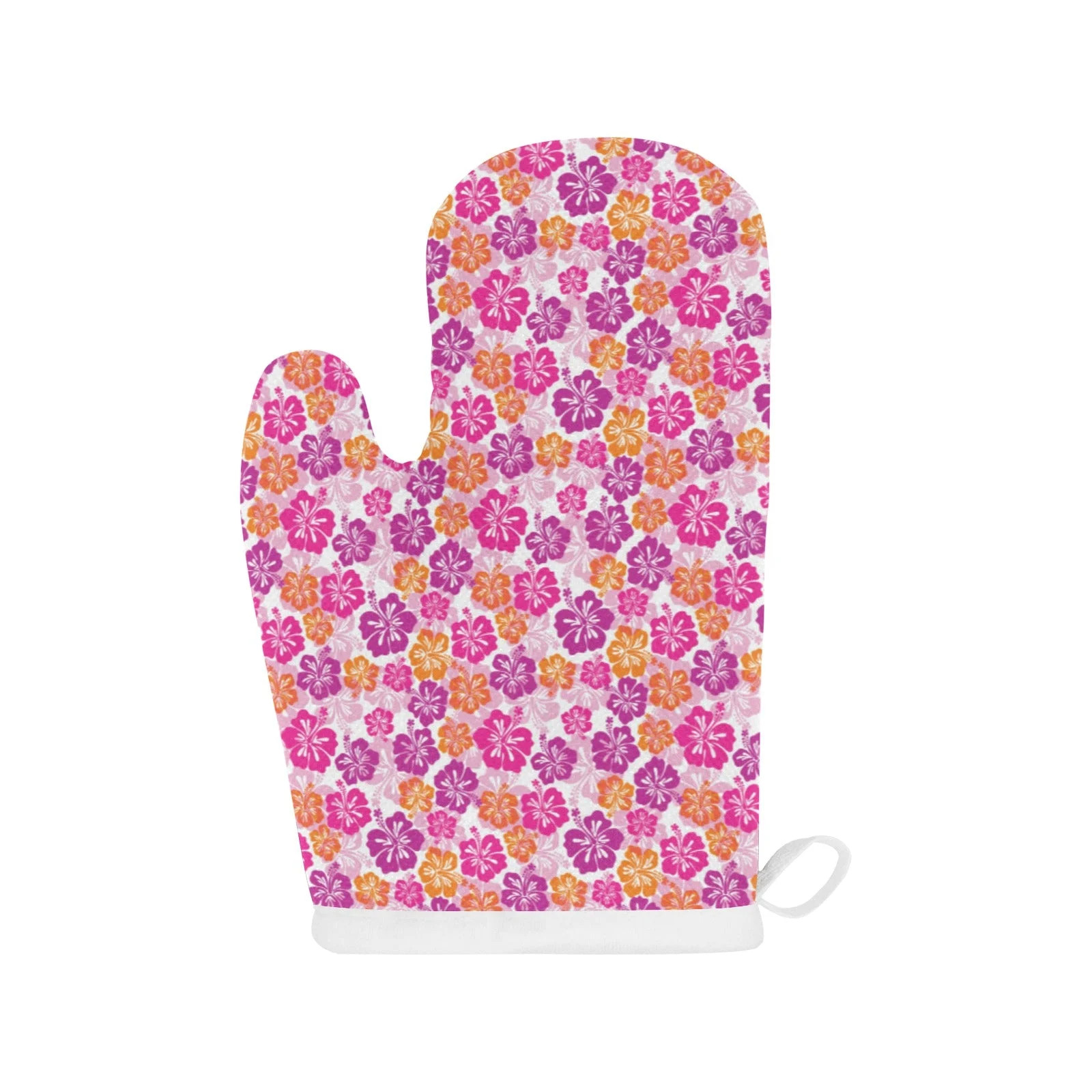Hibiscus Pattern Print Design 01 Heat Resistant Oven Mitts & Pot Holders Set Hibiscus Pattern Print Design 01 Heat Resistant Oven Mitts & Pot Holders Set