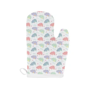 Hippopotamus Pattern Print Design 03 Heat Resistant Oven Mitts & Pot Holders Set