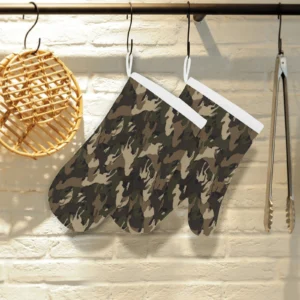 Horse Camouflage Pattern Heat Resistant Oven Mitts Pot Holders Set