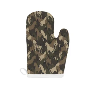 Horse Camouflage Pattern Heat Resistant Oven Mitts Pot Holders Set