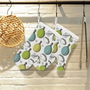 Hot Air Balloon Bird Cloud Pattern Heat Resistant Oven Mitts Pot Holders Set