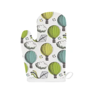 Hot Air Balloon Bird Cloud Pattern Heat Resistant Oven Mitts Pot Holders Set
