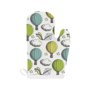 Hot Air Balloon Bird Cloud Pattern Heat Resistant Oven Mitts Pot Holders Set