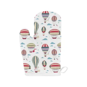Hot Air Balloon Pattern Heat Resistant Oven Mitts Pot Holders Set