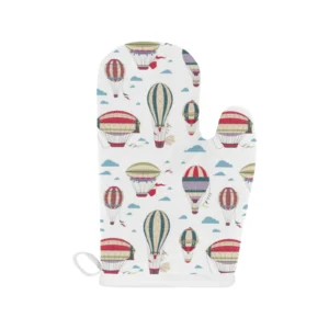 Hot Air Balloon Pattern Heat Resistant Oven Mitts Pot Holders Set