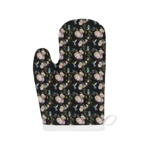 Hummingbird Pattern Print Design 03 Heat Resistant Oven Mitts & Pot Holders Set