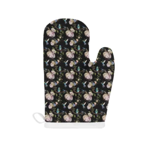 Hummingbird Pattern Print Design 03 Heat Resistant Oven Mitts & Pot Holders Set