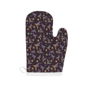 Hummingbird Pattern Print Design 04 Heat Resistant Oven Mitts & Pot Holders Set