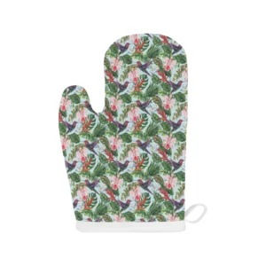 Hummingbird Pattern Print Design 05 Heat Resistant Oven Mitts & Pot Holders Set