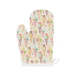 Ice Cream Cone Pattern Heat Resistant Oven Mitts Pot Holders Set
