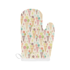 Ice Cream Cone Pattern Heat Resistant Oven Mitts Pot Holders Set