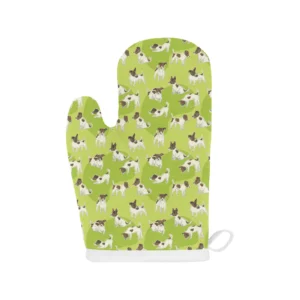 Jack Russel Pattern Print Design 01 Heat Resistant Oven Mitts & Pot Holders Set