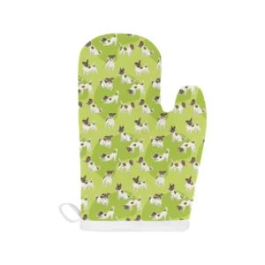 Jack Russel Pattern Print Design 01 Heat Resistant Oven Mitts & Pot Holders Set