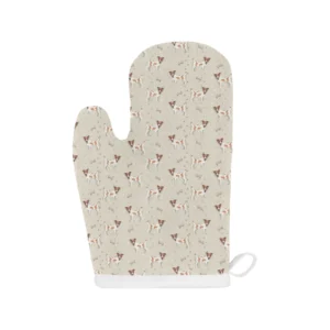 Jack Russel Pattern Print Design 02 Heat Resistant Oven Mitts & Pot Holders Set