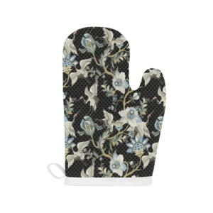 Japanese Crane Ornament Elements Heat Resistant Oven Mitts Pot Holders Set