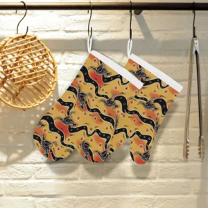 Kangaroo Australian Aboriginal Art Pattern Heat Resistant Oven Mitts Pot Holders Set