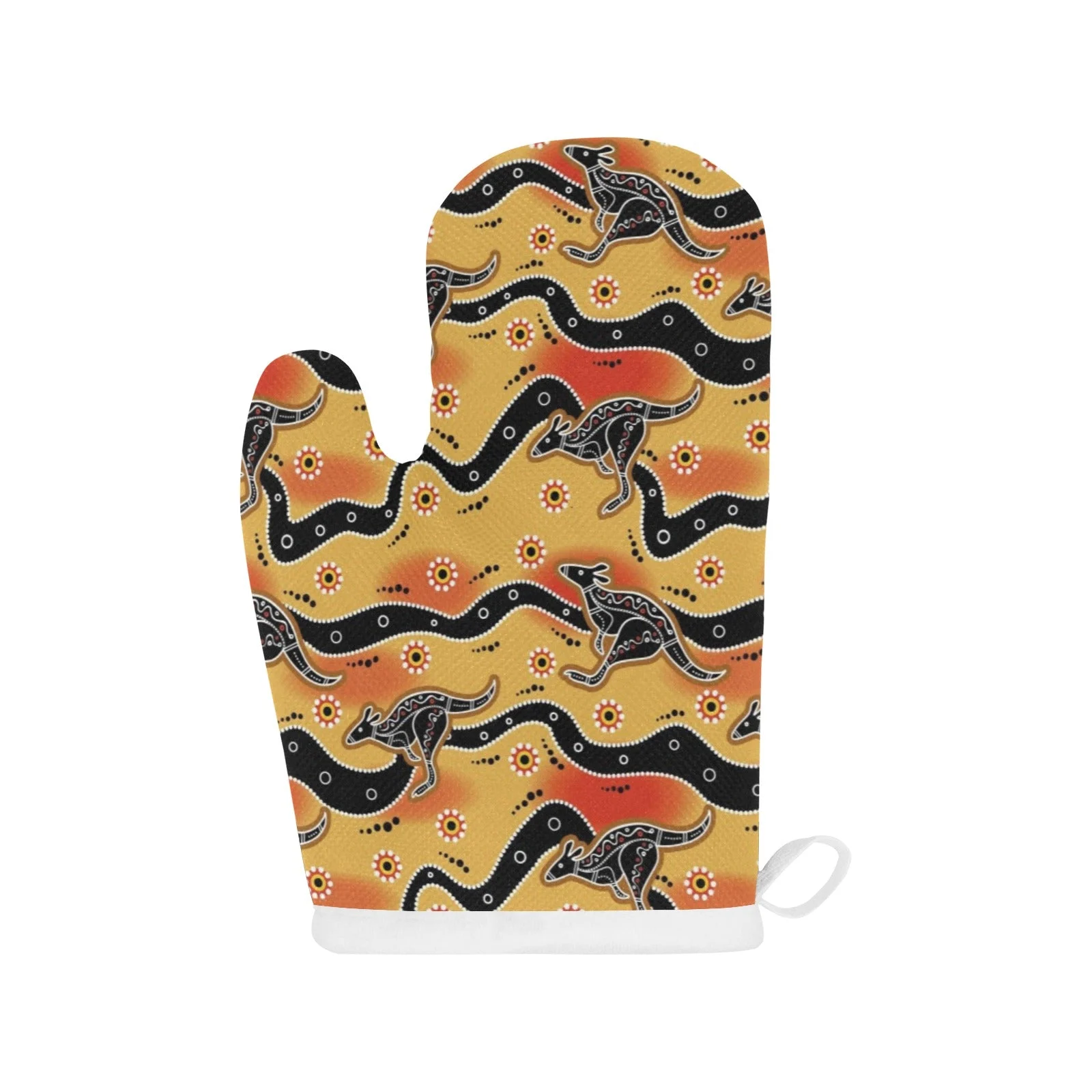 Kangaroo Australian Aboriginal Art Pattern Heat Resistant Oven Mitts Pot Holders Set Kangaroo Australian Aboriginal Art Pattern Heat Resistant Oven Mitts Pot Holders Set