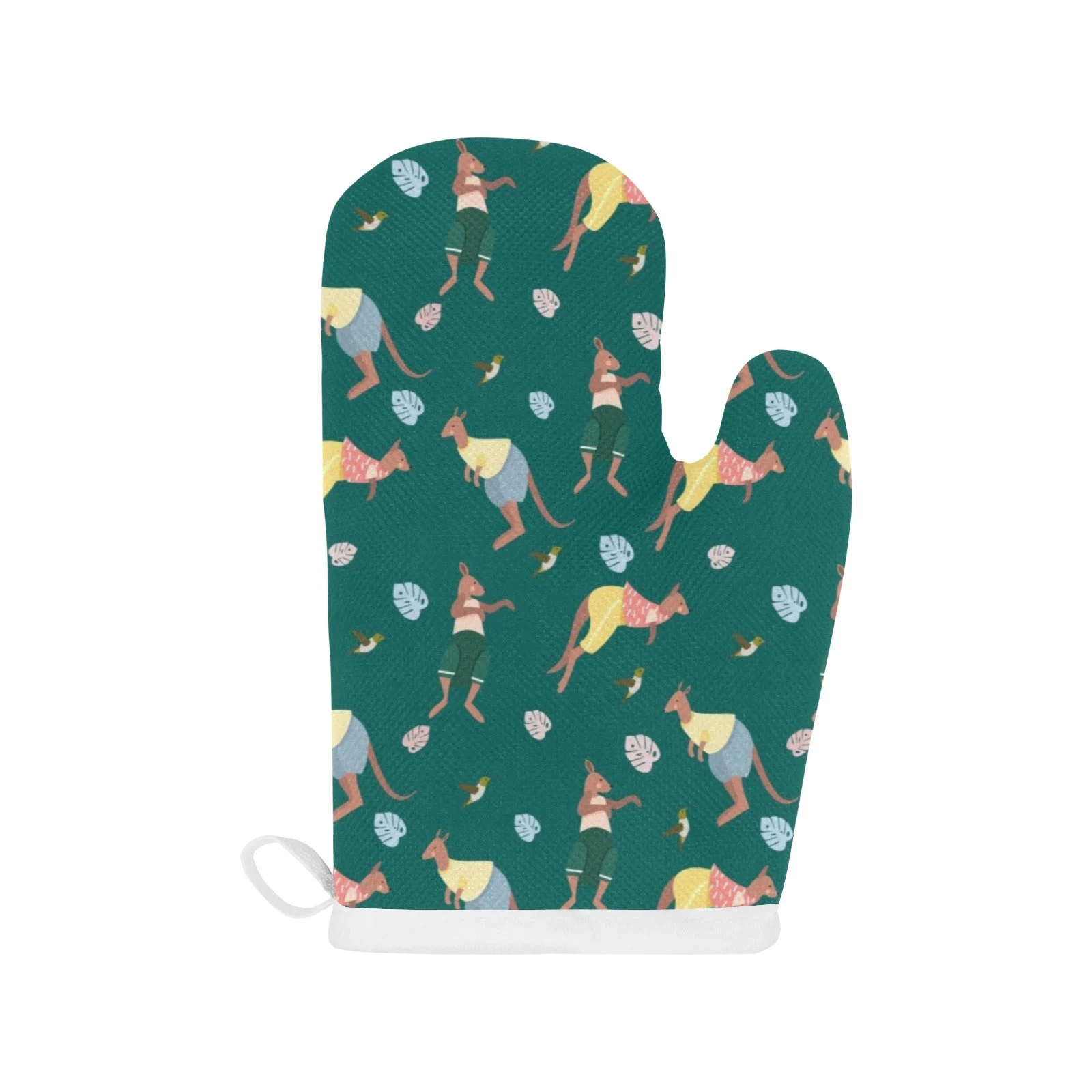 Kangaroo Leaves Pattern Heat Resistant Oven Mitts Pot Holders Set Kangaroo Leaves Pattern Heat Resistant Oven Mitts Pot Holders Set