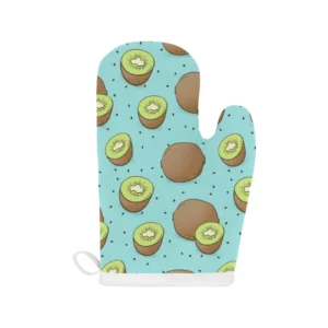Kiwi Blue Background Heat Resistant Oven Mitts Pot Holders Set