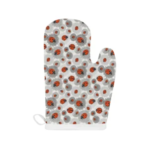 Ladybug Pattern Print Design 05 Heat Resistant Oven Mitts & Pot Holders Set