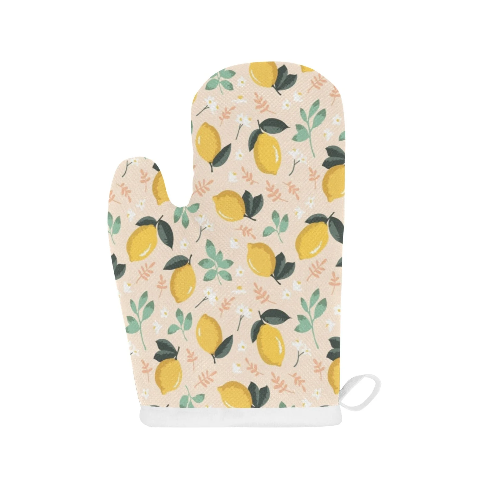Lemon Flower Leave Pattern Heat Resistant Oven Mitts Pot Holders Set Lemon Flower Leave Pattern Heat Resistant Oven Mitts Pot Holders Set