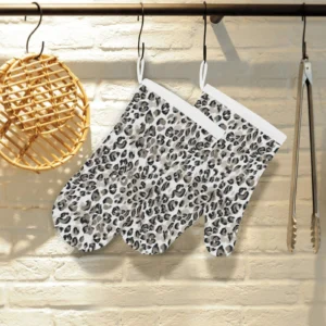 Leopard Skin Print Pattern Heat Resistant Oven Mitts Pot Holders Set