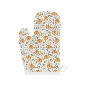 Lion Pattern Print Design 04 Heat Resistant Oven Mitts & Pot Holders Set
