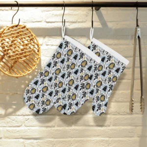 Lion Pattern Print Design 05 Heat Resistant Oven Mitts & Pot Holders Set