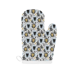 Lion Pattern Print Design 05 Heat Resistant Oven Mitts & Pot Holders Set
