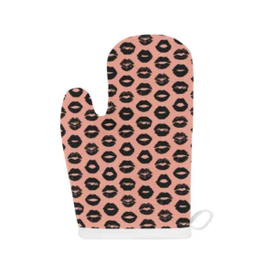Lips Pattern Print Design 02 Heat Resistant Oven Mitts & Pot Holders Set