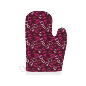 Lips Pattern Print Design 03 Heat Resistant Oven Mitts & Pot Holders Set