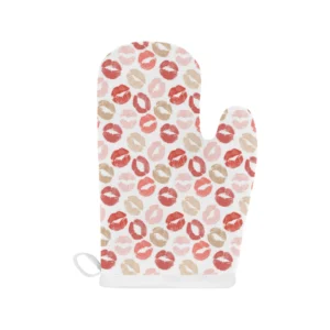 Lips Pattern Print Design 04 Heat Resistant Oven Mitts & Pot Holders Set