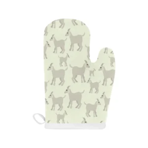Little Young Goat Pattern Heat Resistant Oven Mitts Pot Holders Set