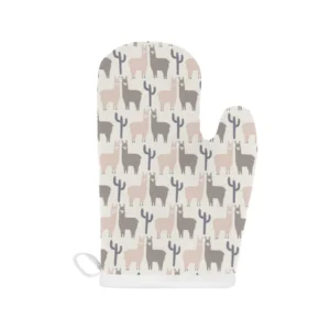 Llama Alpaca Pattern Heat Resistant Oven Mitts Pot Holders Set