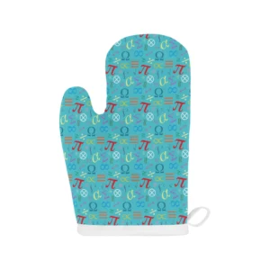 Math Pattern Print Design 02 Heat Resistant Oven Mitts & Pot Holders Set