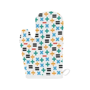 Math Pattern Print Design 05 Heat Resistant Oven Mitts & Pot Holders Set