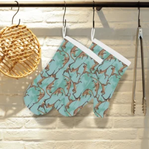 Monkey Palm Tree Background Heat Resistant Oven Mitts Pot Holders Set
