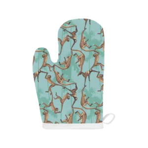 Monkey Palm Tree Background Heat Resistant Oven Mitts Pot Holders Set