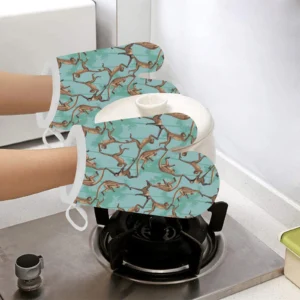 Monkey Palm Tree Background Heat Resistant Oven Mitts Pot Holders Set