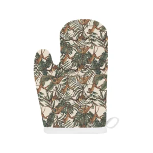 Monkey Tropical Leaves Background Heat Resistant Oven Mitts Pot Holders Set