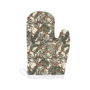 Monkey Tropical Leaves Background Heat Resistant Oven Mitts Pot Holders Set