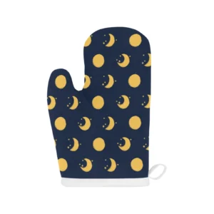 Moon Star Pattern Heat Resistant Oven Mitts Pot Holders Set