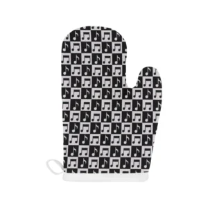 Music Notes Pattern Print Design 01 Heat Resistant Oven Mitts & Pot Holders Set