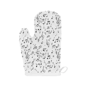 Music Notes Pattern Print Design 04 Heat Resistant Oven Mitts & Pot Holders Set
