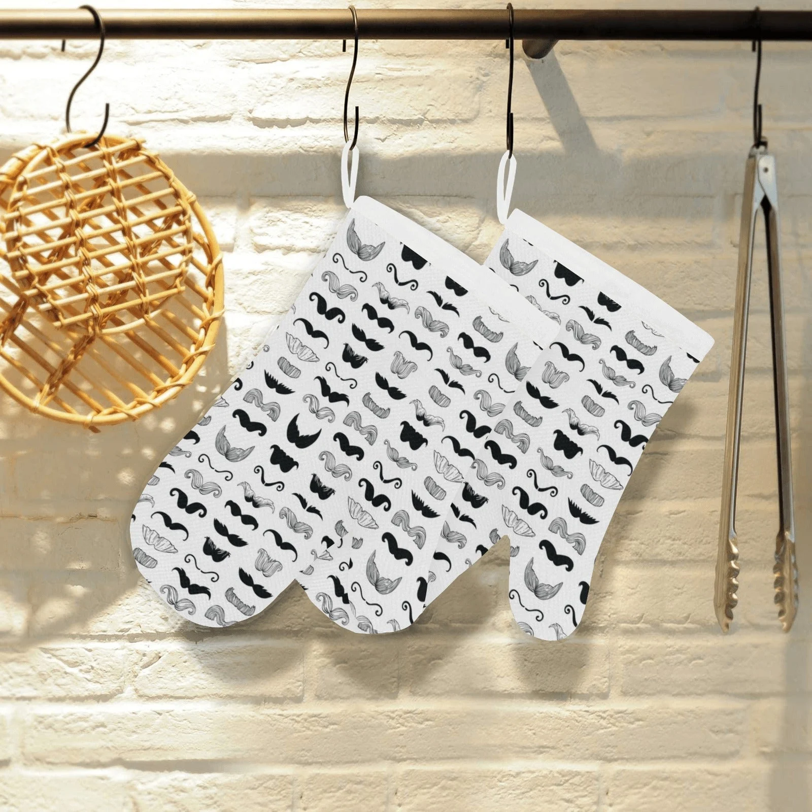 Mustache Beard Pattern Print Design 04 Heat Resistant Oven Mitts & Pot Holders Set Mustache Beard Pattern Print Design 04 Heat Resistant Oven Mitts & Pot Holders Set