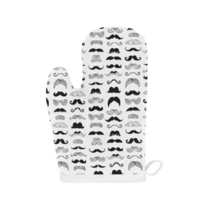 Mustache Beard Pattern Print Design 04 Heat Resistant Oven Mitts & Pot Holders Set